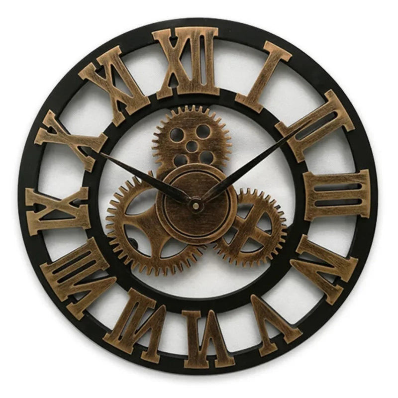 Horloge murale Vintage Industrial Gear, Beige, Petit