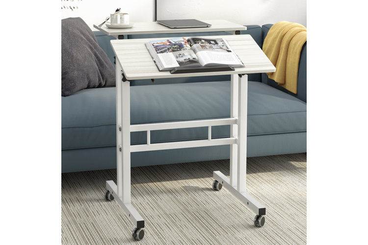 two tier height-adjustable computer desk