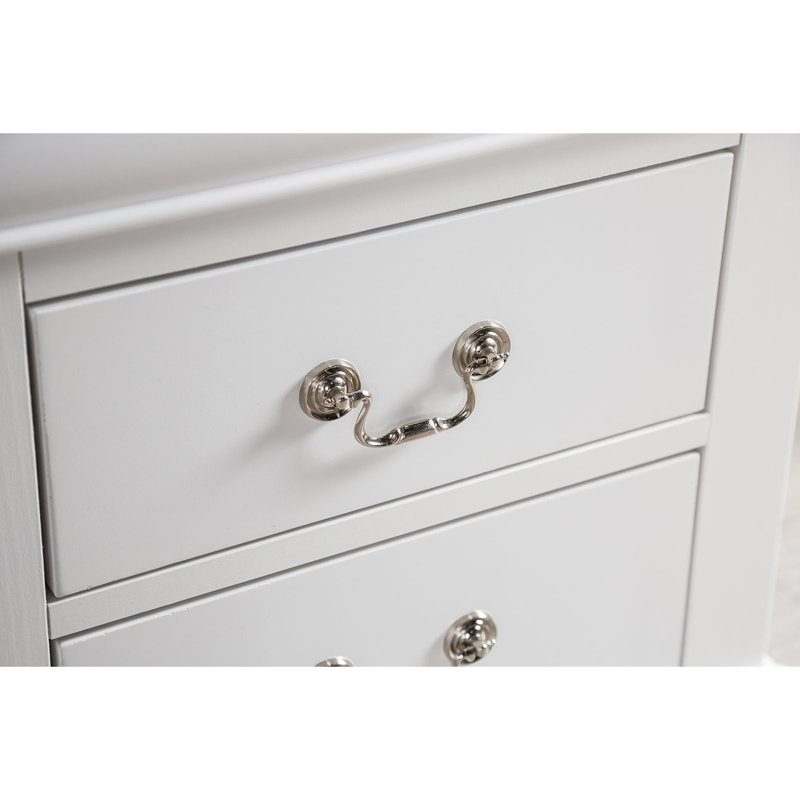 Nightstand 1Pc Bracket Legs Dovetail Drawers Hanging Handles Transitional Bedroom Furniture