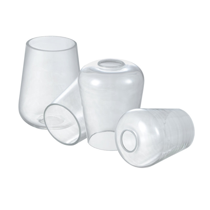 # 23655-60-4, abat-jour en verre transparent pour luminaire de 4 3/4 po x P 6 1/8 po, trou central: 43 mm, paquet de 4