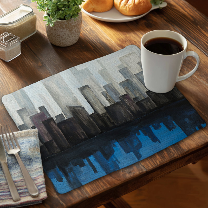 Blue City Braided Polyester Placemat | Contemporary Home Decor