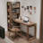 Solid Pine Computer Desk with Side Bookshelf Mortise Tenon Construction Sturdy Workstation-132161020