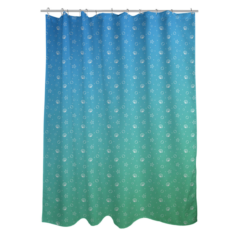 Rideau de douche Seashell, Vert/bleu