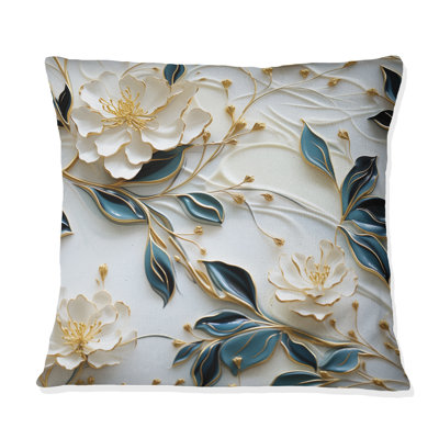 Coussin décoratif oriental à motif oriental en marbre