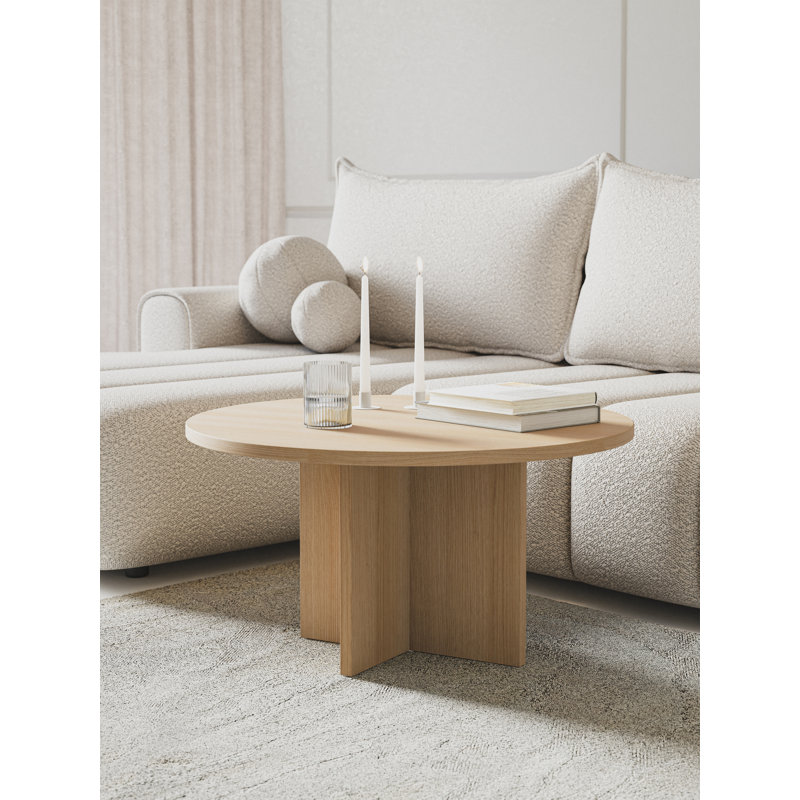 Ovo Coffee Table, Beige Wood