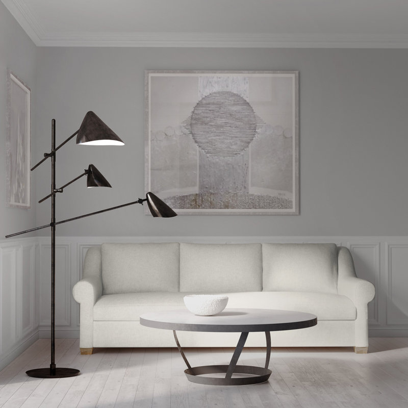 Canapé Thompson, Lin à tissage carré albâtre, H 32 po x l 108 po x P 41 po, Naturel