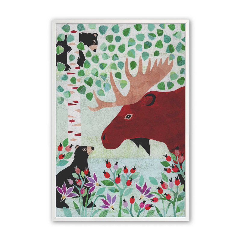 «Wilderness Collage I» par Kim Conway, reproduction d'art, H 30 po x l 20 po, Impression sur cadre ouvert sans papier mat
