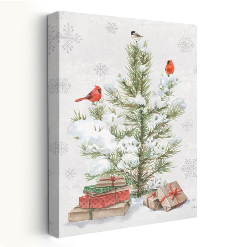 Feathered Festivities VI - Art, oiseaux, cardinaux bruns, H 24 po x l 16 po