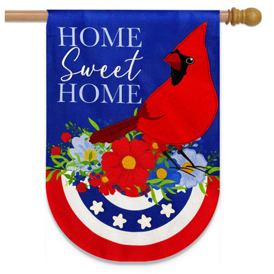 Home Sweet Home Cardinal House Flag