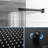 12 Inch Wall Mounted Shower In Matte Black - Adjustable Slide Bar, -Balanced Valve, And Soothing Rainfall Spray With Square Head Mounted, Slide, Function-121320292