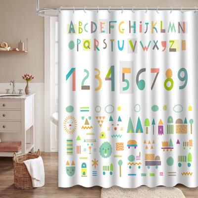 Mignon rideau de douche avec 12 crochets