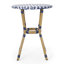 Charmante table bistro française avec structure en aluminium résistant à la rouille et osier durable, parfaite pour la détente et la décoration extérieures