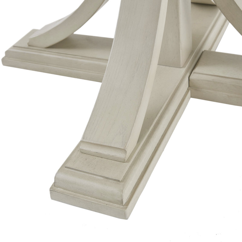 Helena Round Wood Pedestal Dining Table, Antique Cream