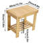 Marchepied en bambou avec banc de douche avec rangement et tabouret à pieds pour salle de bain, salon, chambre à coucher, couleur naturelle
