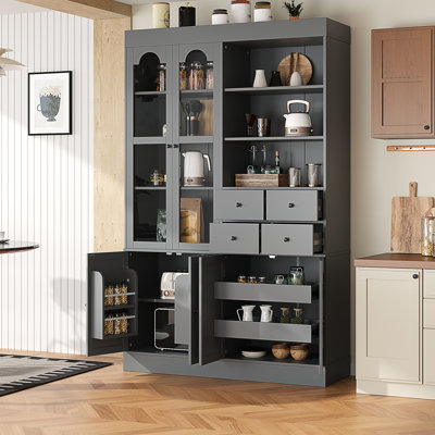 Buffet autoportant avec rehausse 47,2 x 15,7 x 75 po Topmax