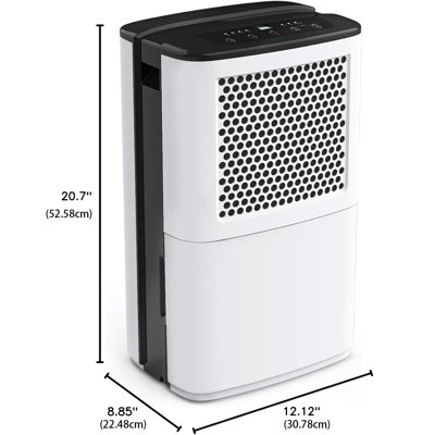Déshumidificateur 70 chopines pour grandes pièces - 4500 pieds carrés Pieds, sous-sol et salle de bain avec tuyau de drainage, drainage continu et humidificateur intelligent