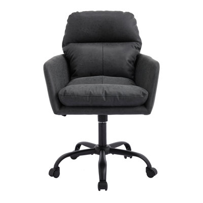 Adjustable Height Office Chair With Synthetic Pu Leather