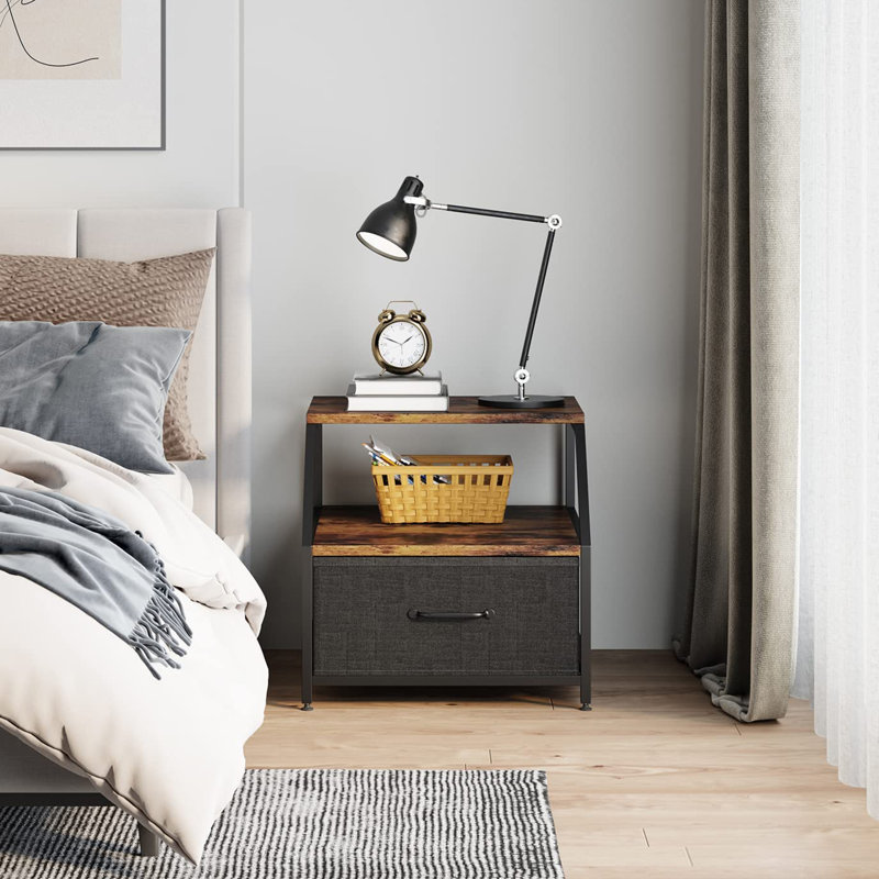 Alphanso End Table, Rustic Brown/Black