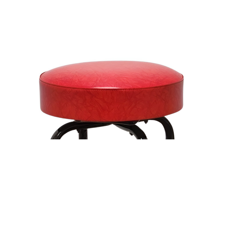 Retro Home Single Ring Swivel Bar Stool, Red