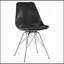 Ensemble de chaises noires et chromées rembourrées (ensemble de 2)