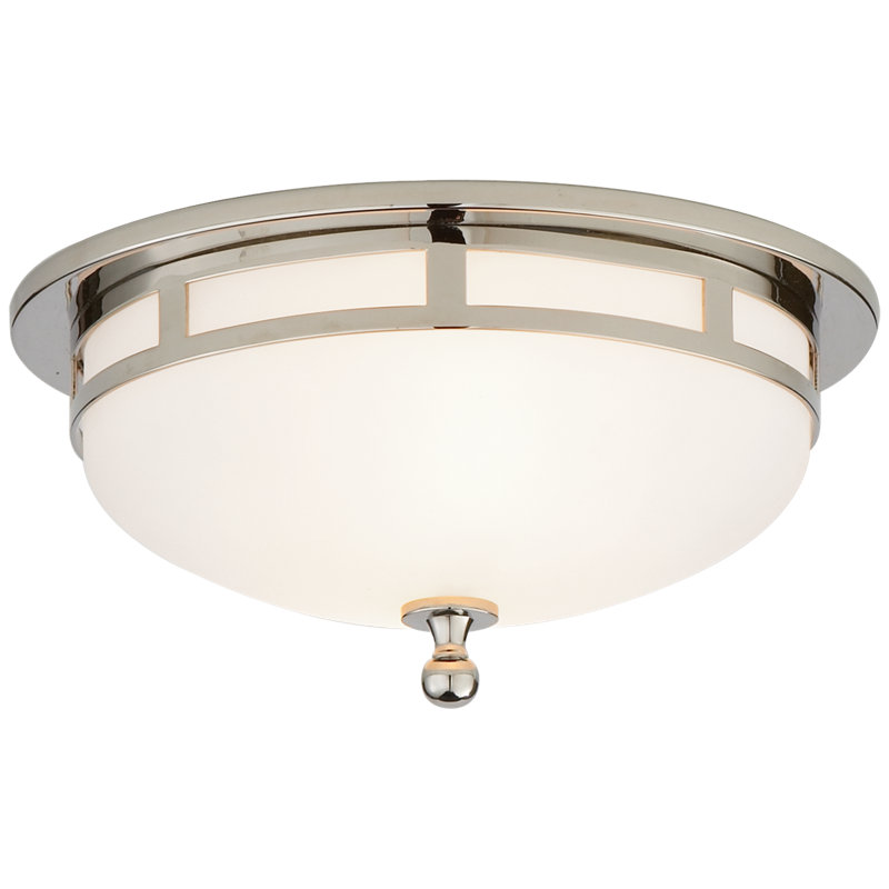 2 - Light Flush Mount, Polished Nickel, 4" H x 10" W x 10" D