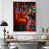 Toile avec cadre flottant or