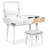 43.3" White Makeup Vanity With Stool, Flip-Top Mirror And Three Drawers, Fashionable Exquisite Beauty Table Dressing Stylish Functional Desk-982440914