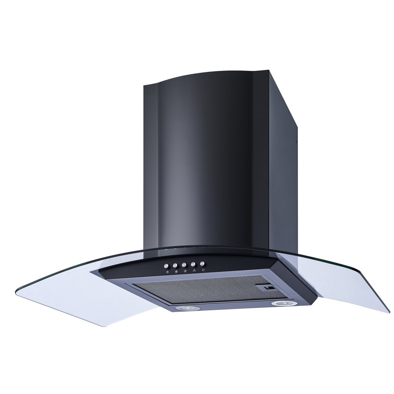 29.3" 284 CFM Convertible Wall Mount Range Hood With Filter Included, Black