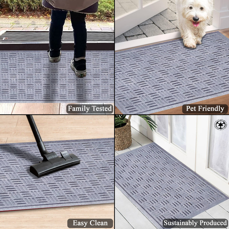 Paillasson Ocossio, L 24 po x L 36 po, Gris clair / gris