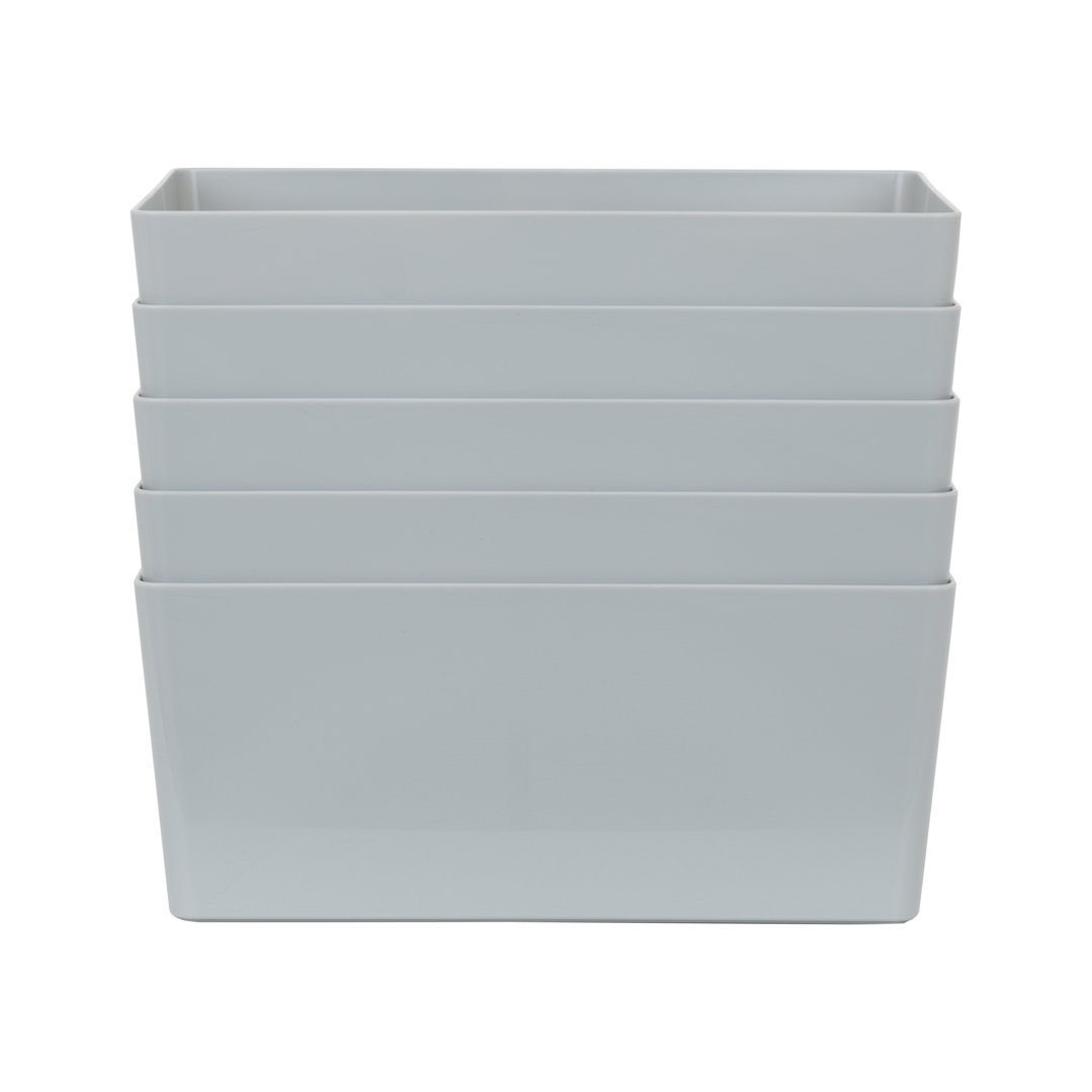 Wham 5.02 Studio Basket Rectangular Pack of 5 Cool Grey