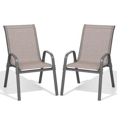 Wittig Stacking Patio Dining Armchair(Set of 2) by Lark Manor