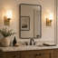 Applique murale de meuble-lavabo 1 lumière avec abat-jour en verre givré nervuré, or brossé-1694879416-1697578712