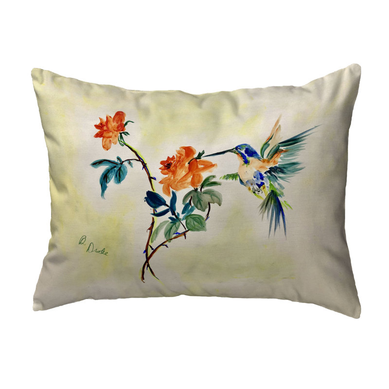 Coussin Hummingbird & Rose, 16 po x 20 po