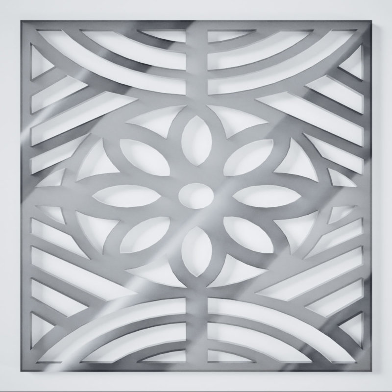 Très petits panneaux muraux décoratifs en acrylique Hesperia, l 7 3/8 po x H 7 3/8 po x T 1/8 po, miroir argenté