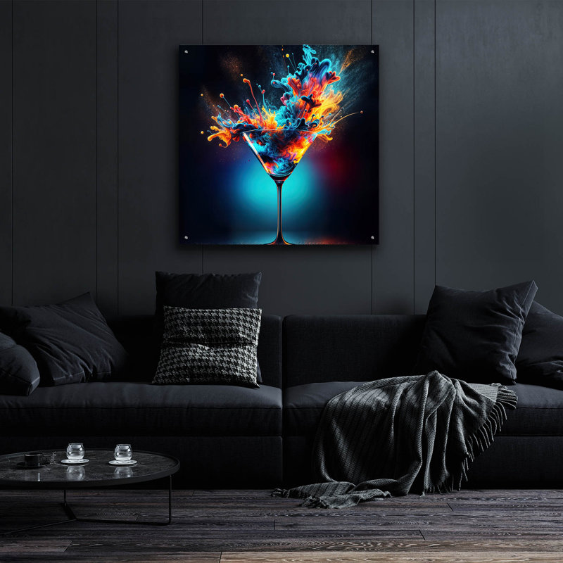  «Colorful Drink» par Rey Klimt, art mural en verre acrylique, H 36 po x l 36 po x P 0,2 po