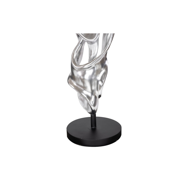 Cast Dancing Sculpture, Coupé, Gel Coat White, Silver Leaf