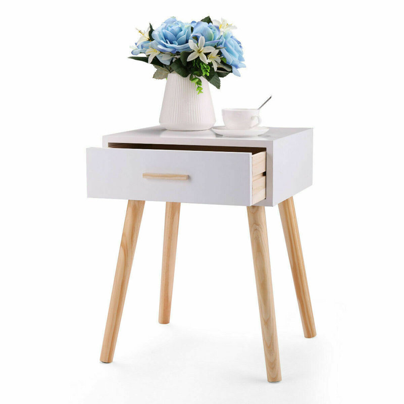 Ludovic 42cm W Bedside Table, White