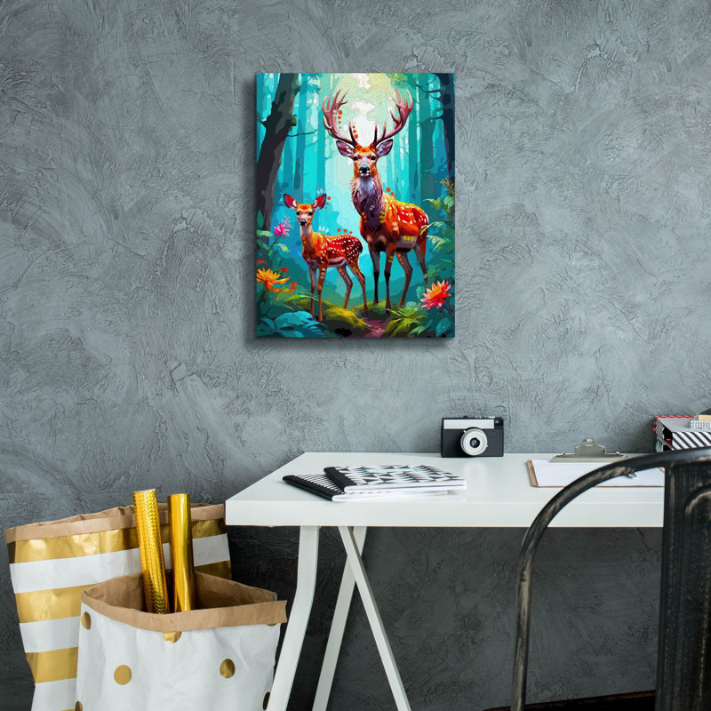  «Forest Wanderers» par Dean Russo, art mural sur toile, 12 po x 16 po, H 16 po x l 12 po
