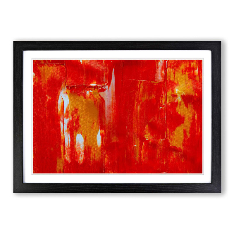 Abstract Art Painting Vol.468 by S.Johnson - Framed Print, 48cm H x 65cm W x 2cm D, Black Framed