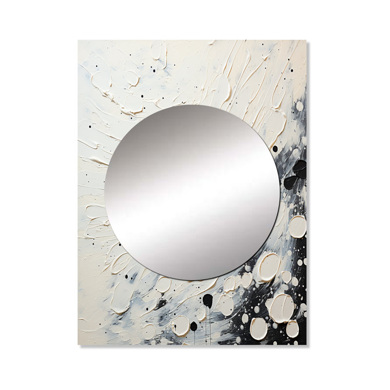 Gris gris Mid Century Minimalist Wave - miroir mural minimaliste, miroir décoratif gris, impression d'art en métal