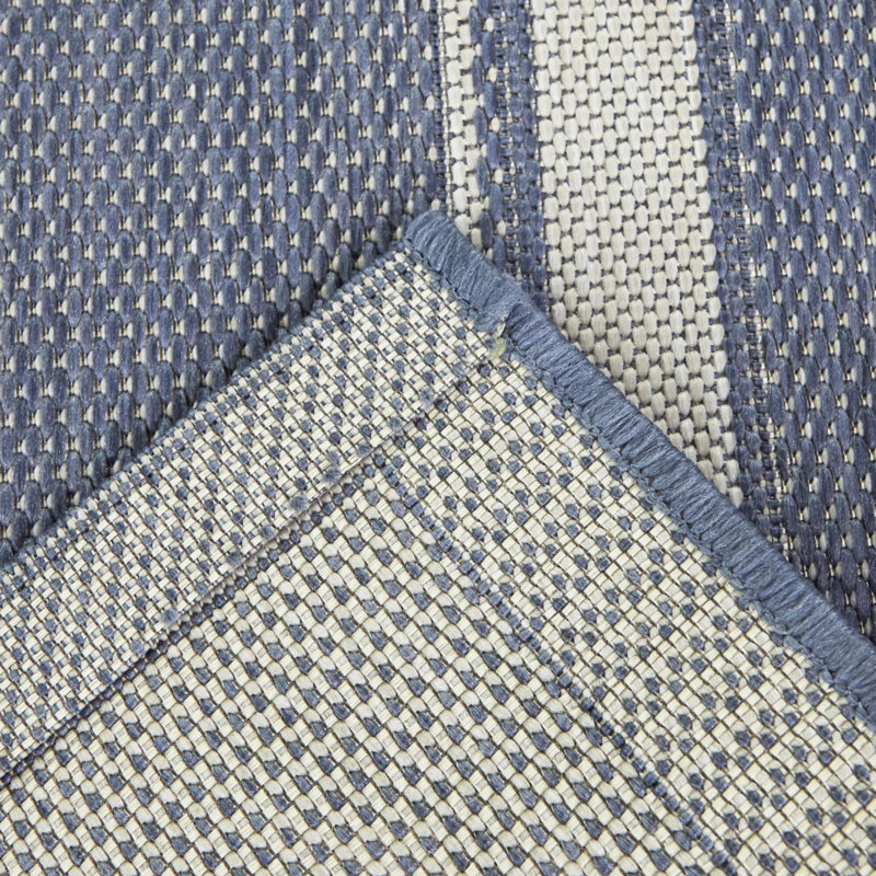 Wyrick Blue Border Patio Indoor/Outdoor Area Rug, Rectangle 7'10" x 9'10"