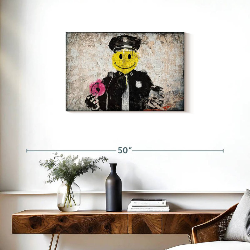 Petit déjeuner Smiley Cop, H 20 po x l 30 po