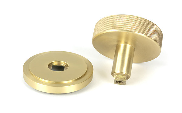 Brompton Single Dummy Door Knob, Satin Brass