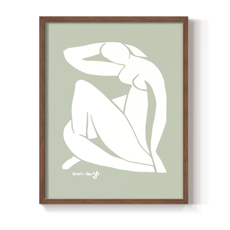 Matisse CDXCII, reproduction encadrée - bois massif, Cadre photo brun simple, H 10 po x l 8 po