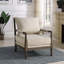 Fauteuil beige avec motifs géométriques sur le siège - H 38 po x 34 po 29,5 po-965704524-965704523
