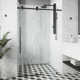 Elan E-Class 52-56" W x 76" H Sliding Frameless Shower Door with 3/8" Clear Glass