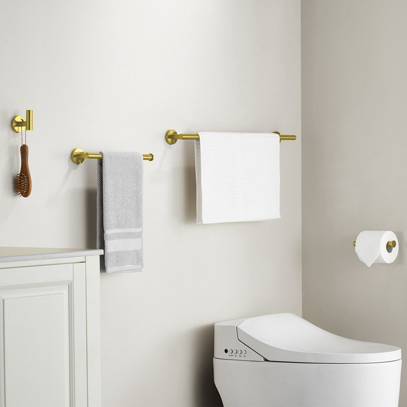 4 - Piece Bathroom Hardware Set, Brushed Gold