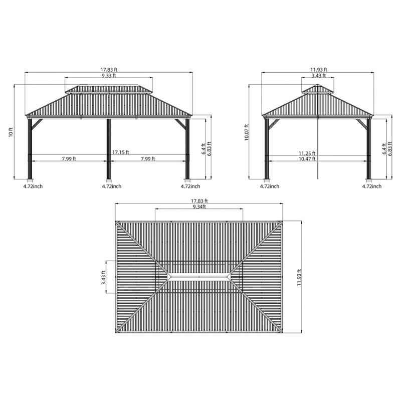 Pavillon d'extérieur classique en aluminium