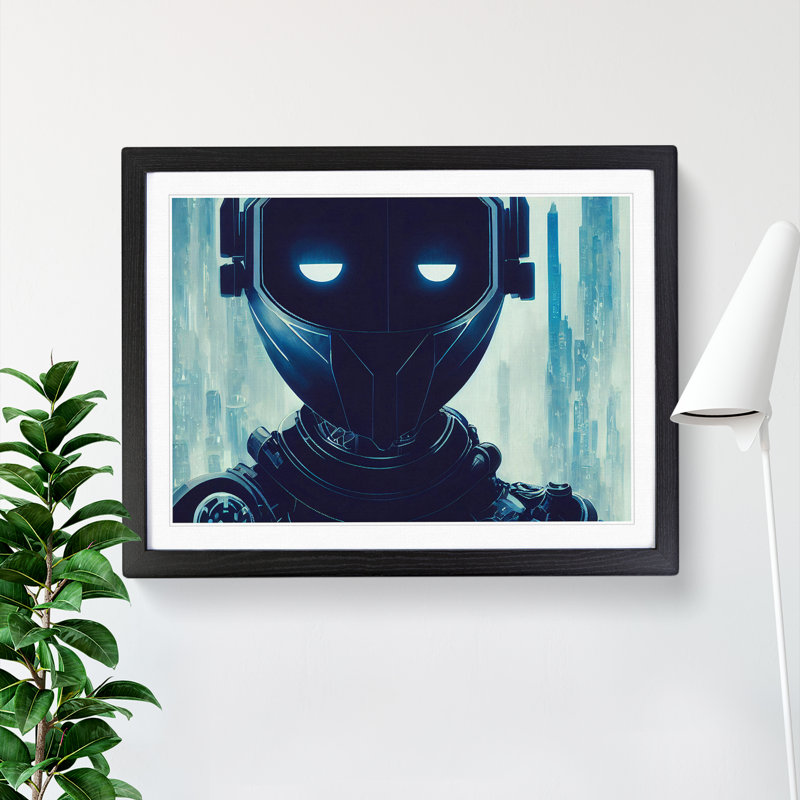 Cyberpunk Robot - Framed Print, Black, 34cm H x 46cm W x 2cm D