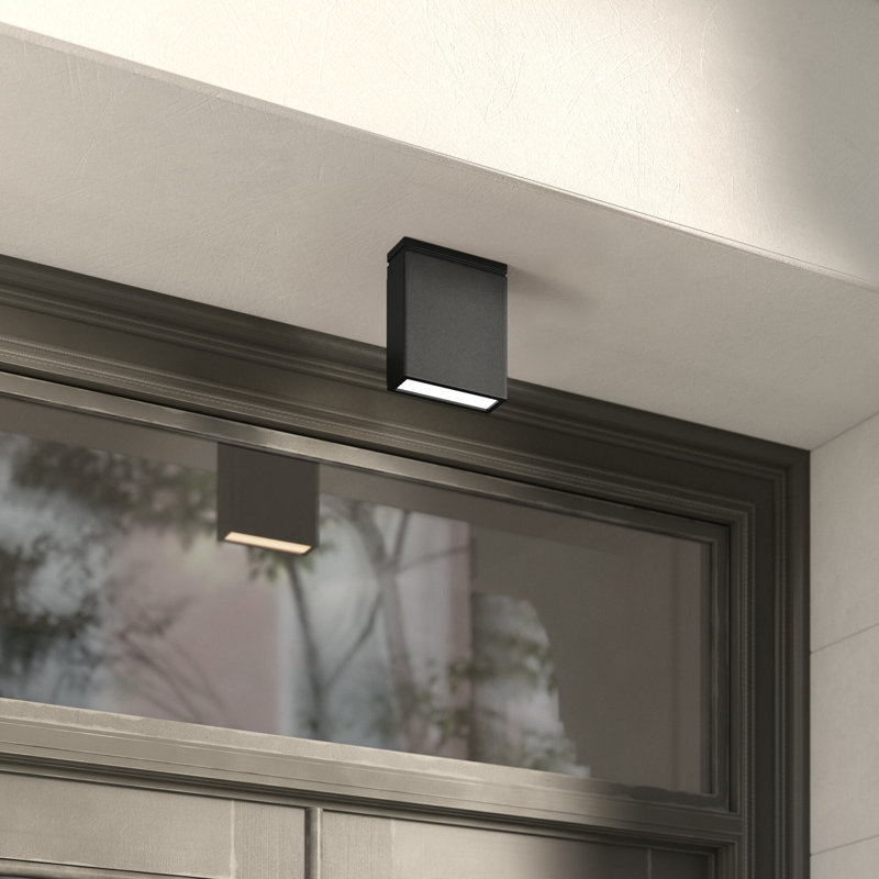 Plafonnier encastré d'extérieur à DEL intégré 1 lumière H 7 po Addilynn, Noir
